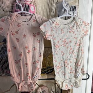 Gerber Pink and Cream Baby Bodysuits